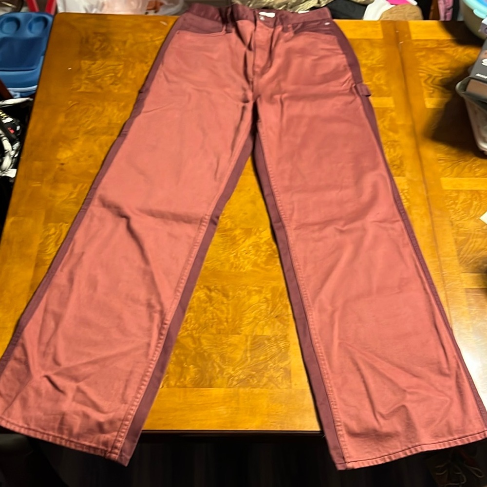 PacSun Maroon and Copper Flare Pants